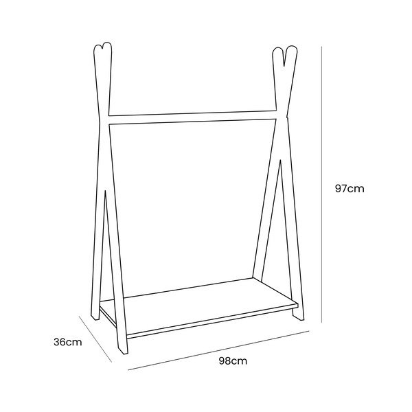 Wieszak dziecięcy w dekorze sosny w naturalnym kolorze 98x97 cm Montessori – Meowbaby-image-1