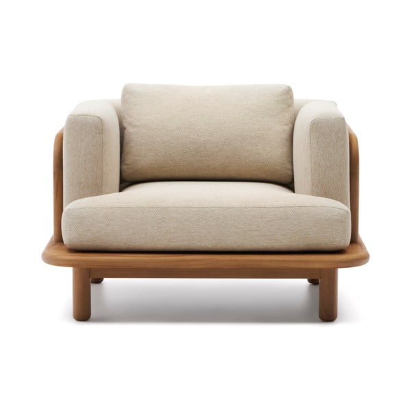 Beżowo-naturalny drewniany fotel ogrodowy Turqueta – Kave Home-image-2