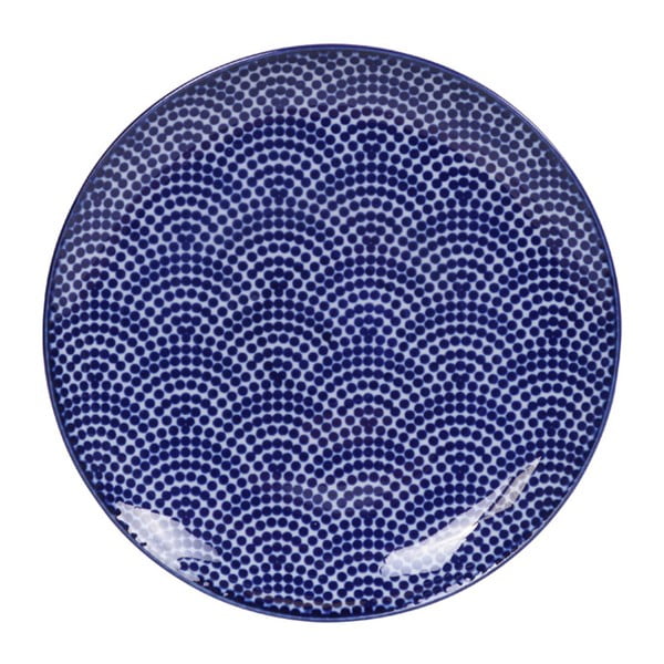 Niebieski talerz porcelanowy Tokyo Design Studio Dots, ø 16 cm