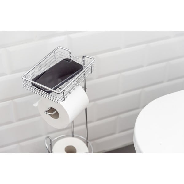 Stojak na papier toaletowy ze stali chromowanej w kolorze srebra – Wenko-image-3