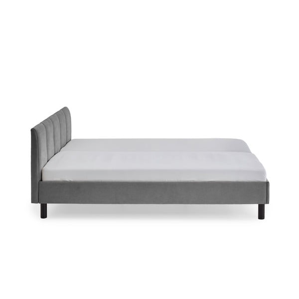 Szare tapicerowane łóżko dwuosobowe bez stelaża 180x200 cm Joker – Meise Möbel-image-3