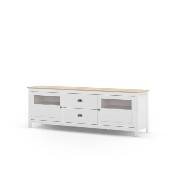 Biała szafka pod TV z litego drewna sosnowego 180x59 cm Misti – Marckeric-image-2