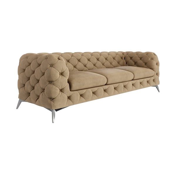 Jasnobrązowa aksamitna sofa 243 cm Chelsea – Ropez-image-1