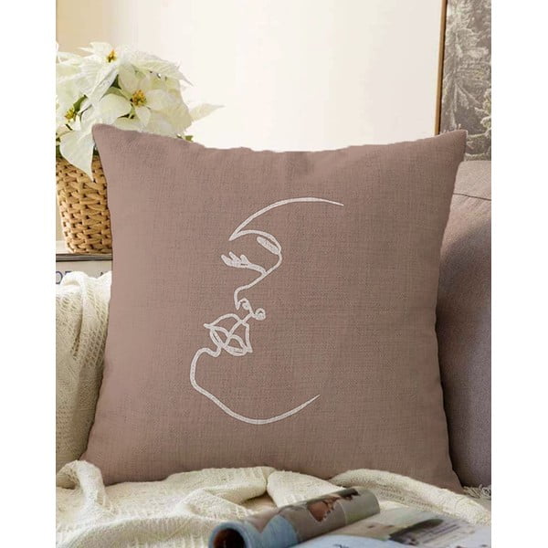 Beżowa poszewka na poduszkę z domieszką bawełny Minimalist Cushion Covers Profile, 55x55 cm