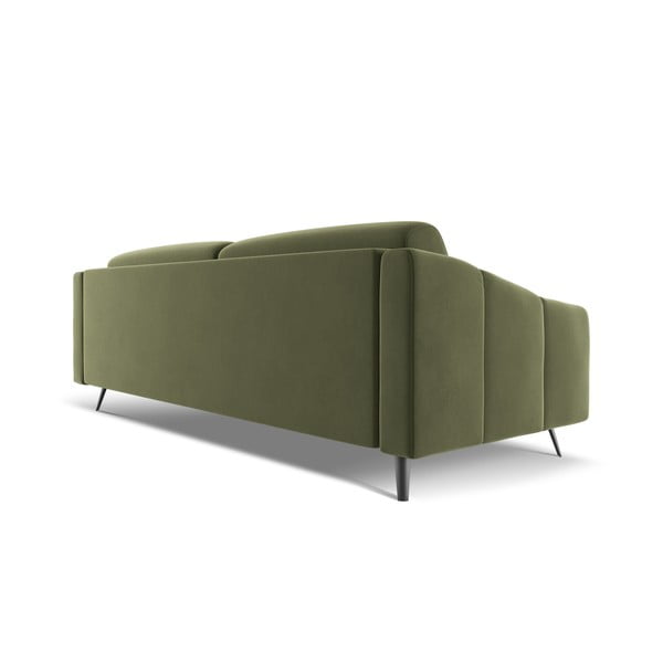 Zielona aksamitna sofa 238 cm Nalu – Makamii-image-4