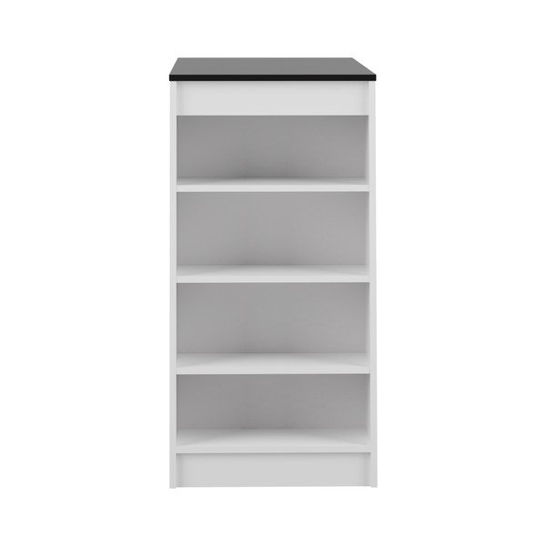 Biały stolik barowy z czarnym blatem 115x50 cm Aravis – TemaHome -image-3