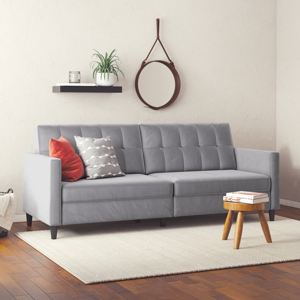 Jasnoszara aksamitna sofa 203 cm Hartford – Støraa (zdjęcie 3)