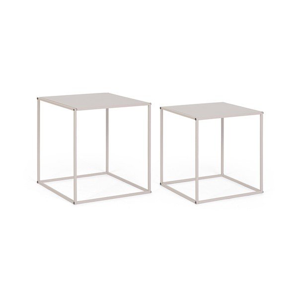 Beżowe metalowe stoliki zestaw 2 szt. 38x38 cm Alrik – Yes Everyday-image-2