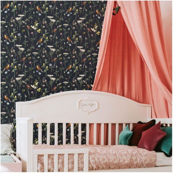 Tapeta 100x280 cm Meadow with Birds – Dekornik-image-1