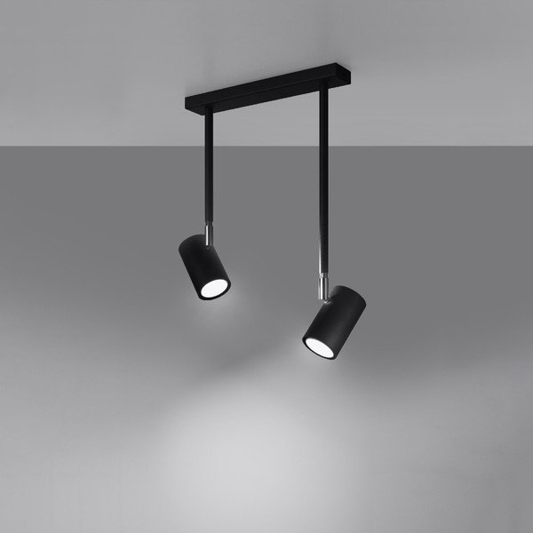 Czarna lampa punktowa 10x30 cm Jones – Sollux-image-2
