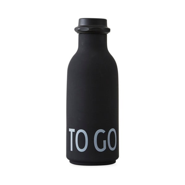 Czarna butelka na wodę Design Letters To Go, 500 ml
