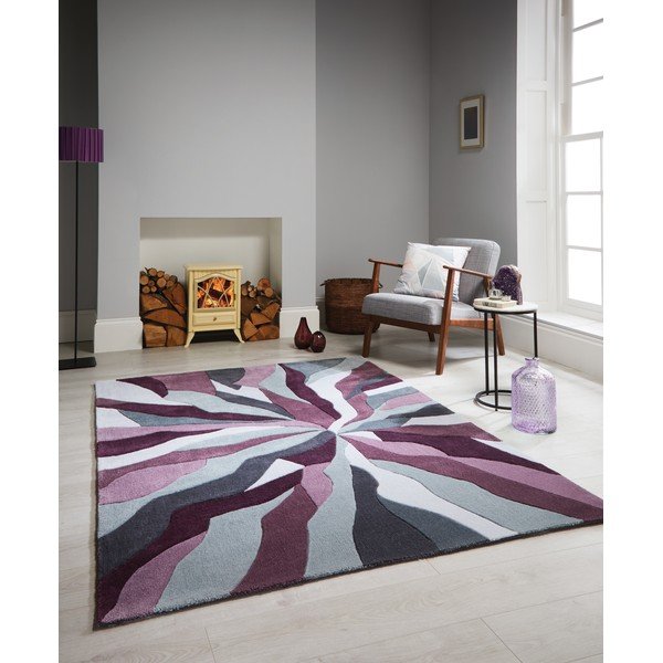 Szaro-fioletowy dywan Flair Rugs Splinter Purple, 160x220 cm-image-3