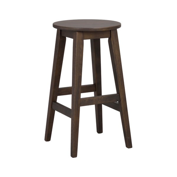 Ciemnobrązowe hokery zestaw 2 szt. z litego drewna dębowego (wysokość siedziska 65 cm) Austin – Rowico-image-2