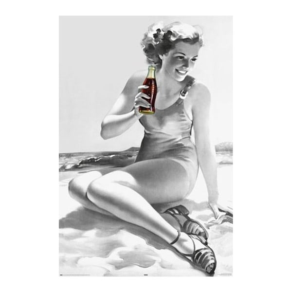 Plakat Girl Drinks Coca Cola , 61x91 cm