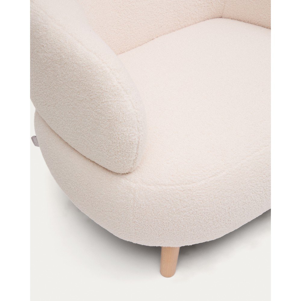 Beżowy fotel z materiału bouclé Luisa – Kave Home (zdjęcie 8)