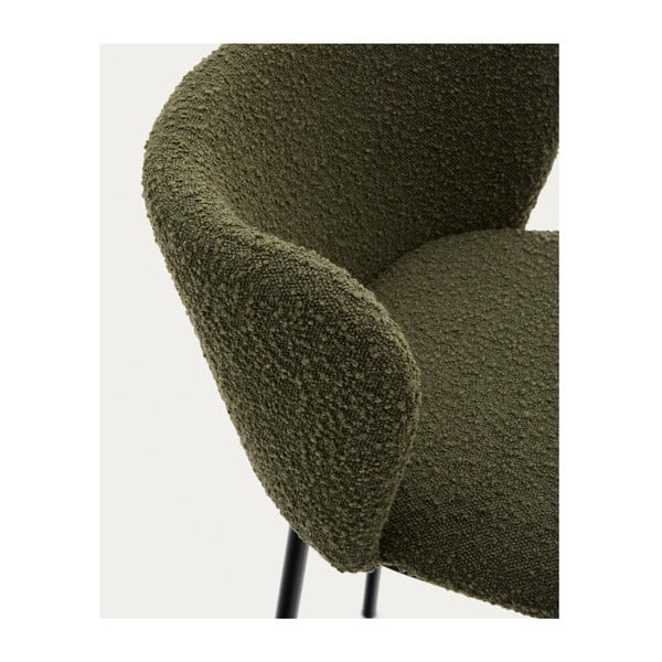 Zielony hoker (wysokość siedziska 65 cm) Ciselia – Kave Home-image-1
