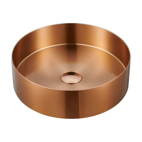 Okrągła umywalka ze stali nierdzewnej w kolorze miedzi ø 38 cm Aurum – Sapho