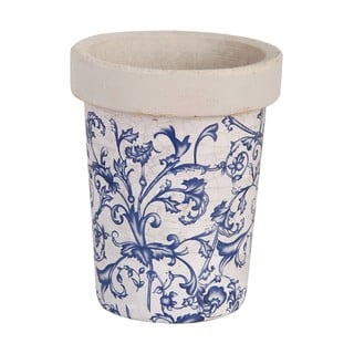 Niebiesko-biała doniczka ceramiczna Esschert Design