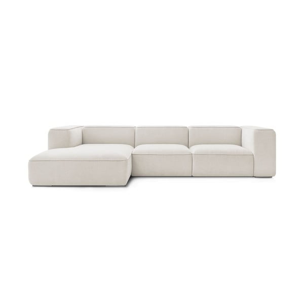 Biały narożnik z materiału bouclé (lewostronny) Zephyr – Bobochic Paris