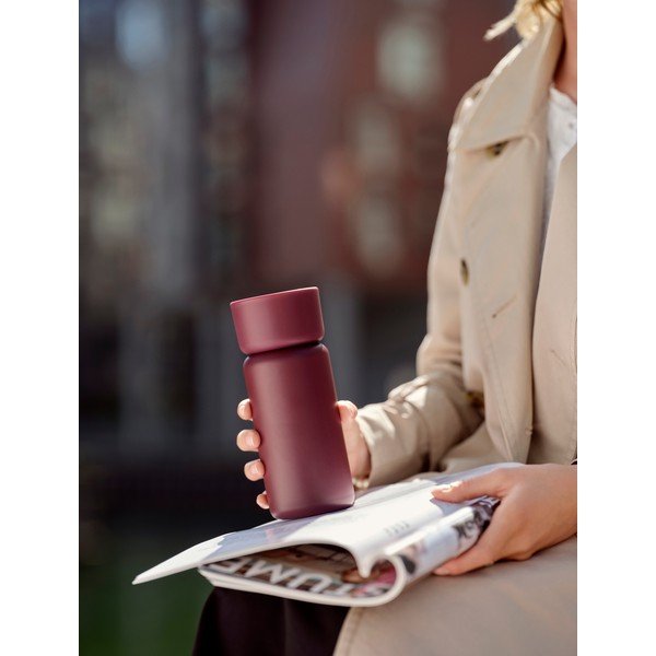 Bordowy kubek termiczny ze stali nierdzewnej 400 ml Singles – Zone-image-1