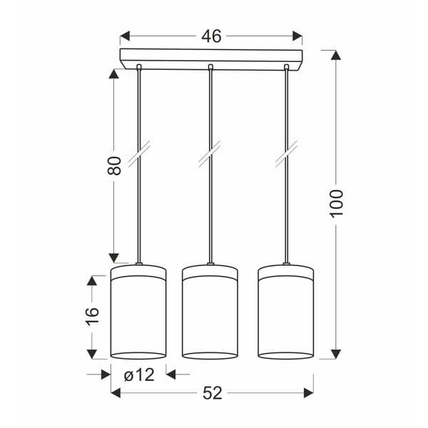 Czarno-naturalna lampa wisząca ze szklanym kloszem ø 12 cm Wels – Candellux Lighting-image-1