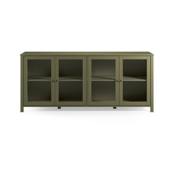 Zielona witryna z litego drewna sosnowego 186x80x40 cm Alessandra – Marckeric-image-2