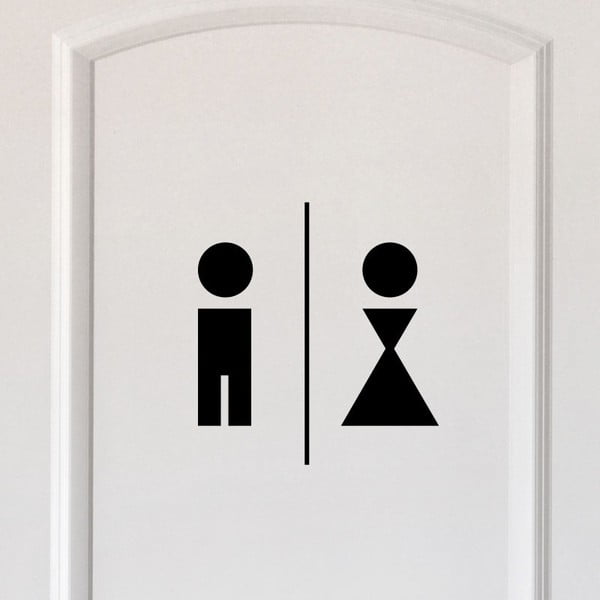 Czarna naklejka Ambiance Man And Woman Restroom-image-2