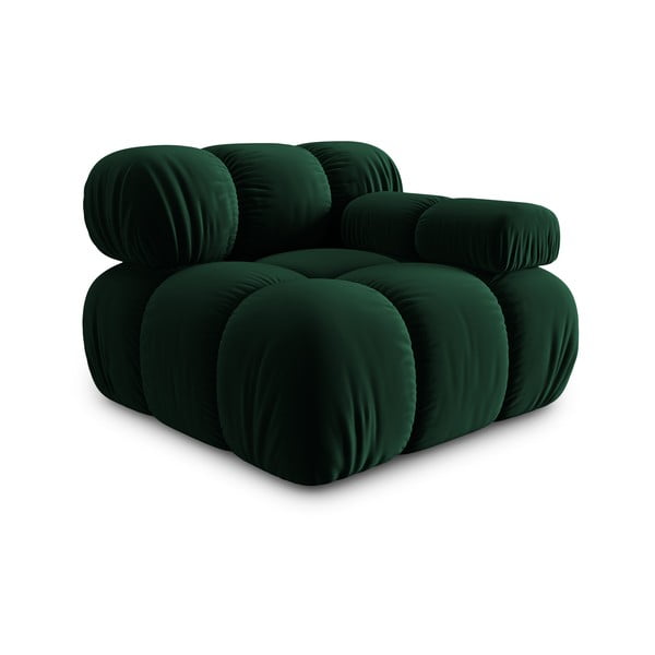 Zielony aksamitny moduł sofy (prawostronny) Bellis – Micadoni Home-image-3