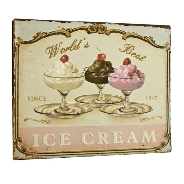 Tablica World´s best ice cream, 26x35 cm