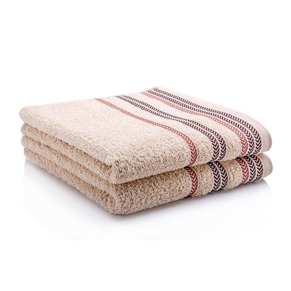 Komplet dwóch ręczników Hugo 50x90 cm, beige