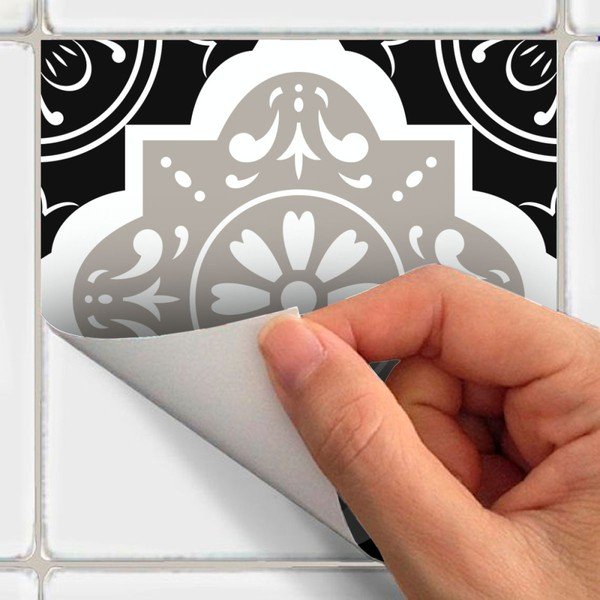 Zestaw 9 naklejek ściennych Ambiance Cement Tiles Charltina, 10x10 cm-image-3