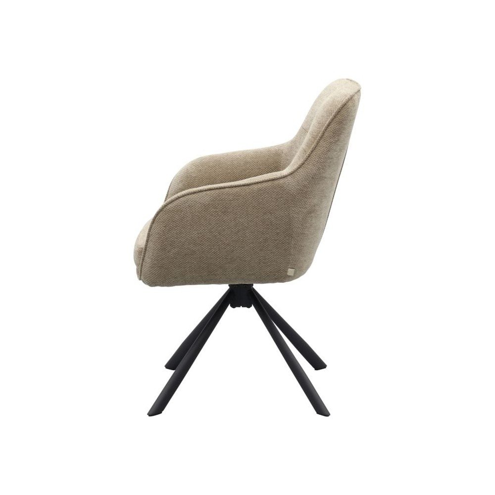 Szarobrązowy tapicerowany fotel jadalniany z podłokietnikami Avola – Unique Furniture (zdjęcie 4)
