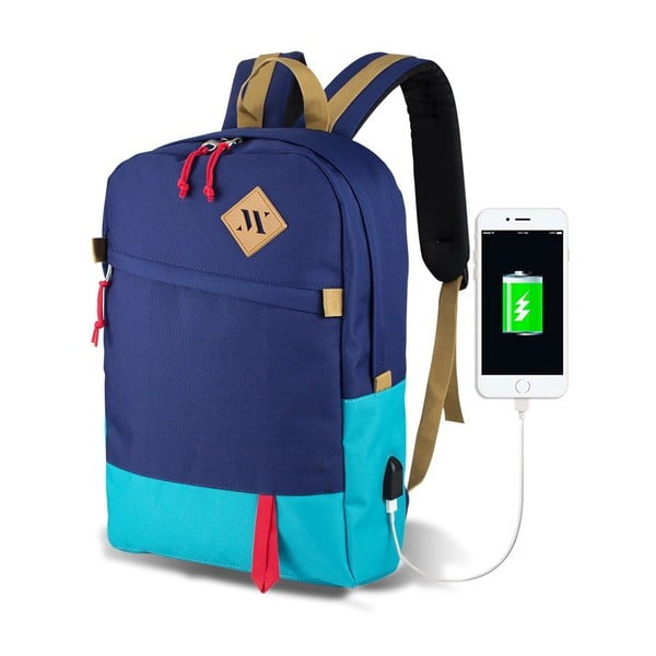 Niebiesko-turkusowy plecak z portem USB My Valice FREEDOM Smart Bag