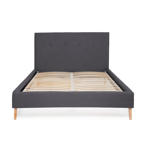 Granatowe łóżko Vivonita Kent Linen, 200x160 cm