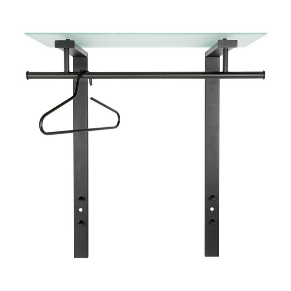 Czarny metalowy wieszak ścienny z półką 80 cm Dutch – Spinder Design-image-2