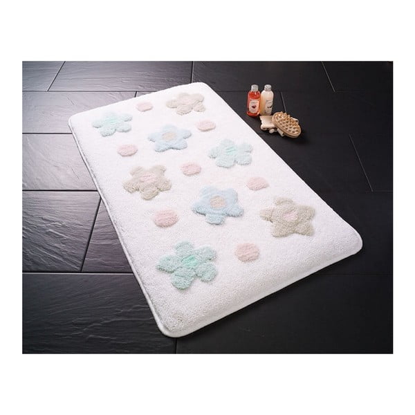 Biały dywanik łazienkowy Confetti Bathmats Parion, 70x120 cm