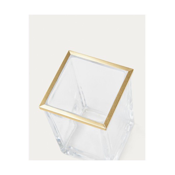 Szklany kubek na szczoteczki do zębów w kolorze złota Soanet – Kave Home-image-2