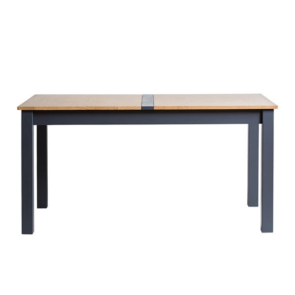Antracytowy rozkładany stół z litego drewna sosnowego Marckeric Jade, 150x85 cm