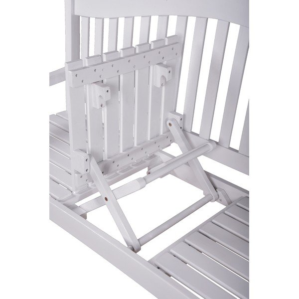 Biała drewniana ławka ogrodowa Singapore – Garden Pleasure-image-4