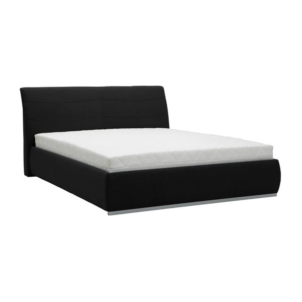 Czarne łóżko 2-osobowe Mazzini Beds Luna, 180x200 cm
