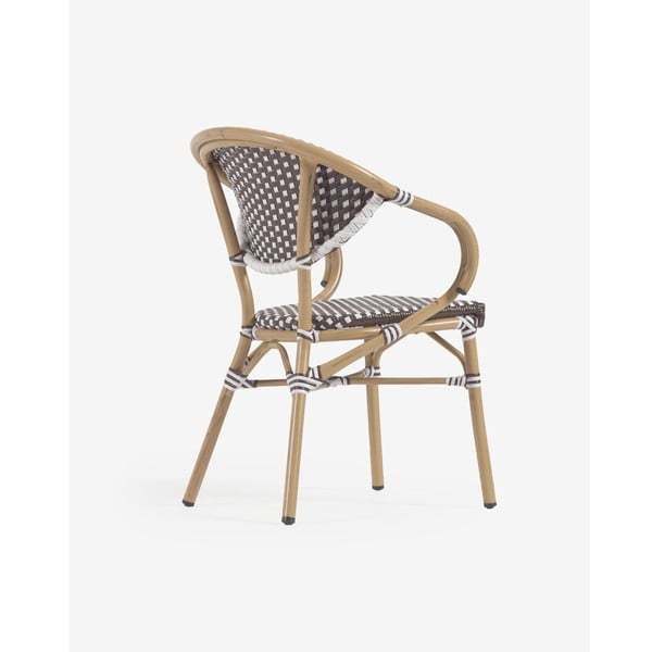 Brązowe metalowe/plastikowe krzesło ogrodowe Marilyn – Kave Home-image-1