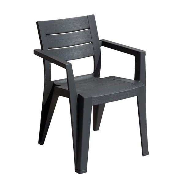 Ciemnoszare plastikowe krzesło ogrodowe Julie – Keter