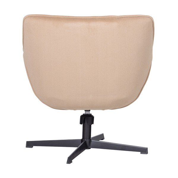 Beżowy obrotowy aksamitny fotel Wibo – WOOOD-image-4