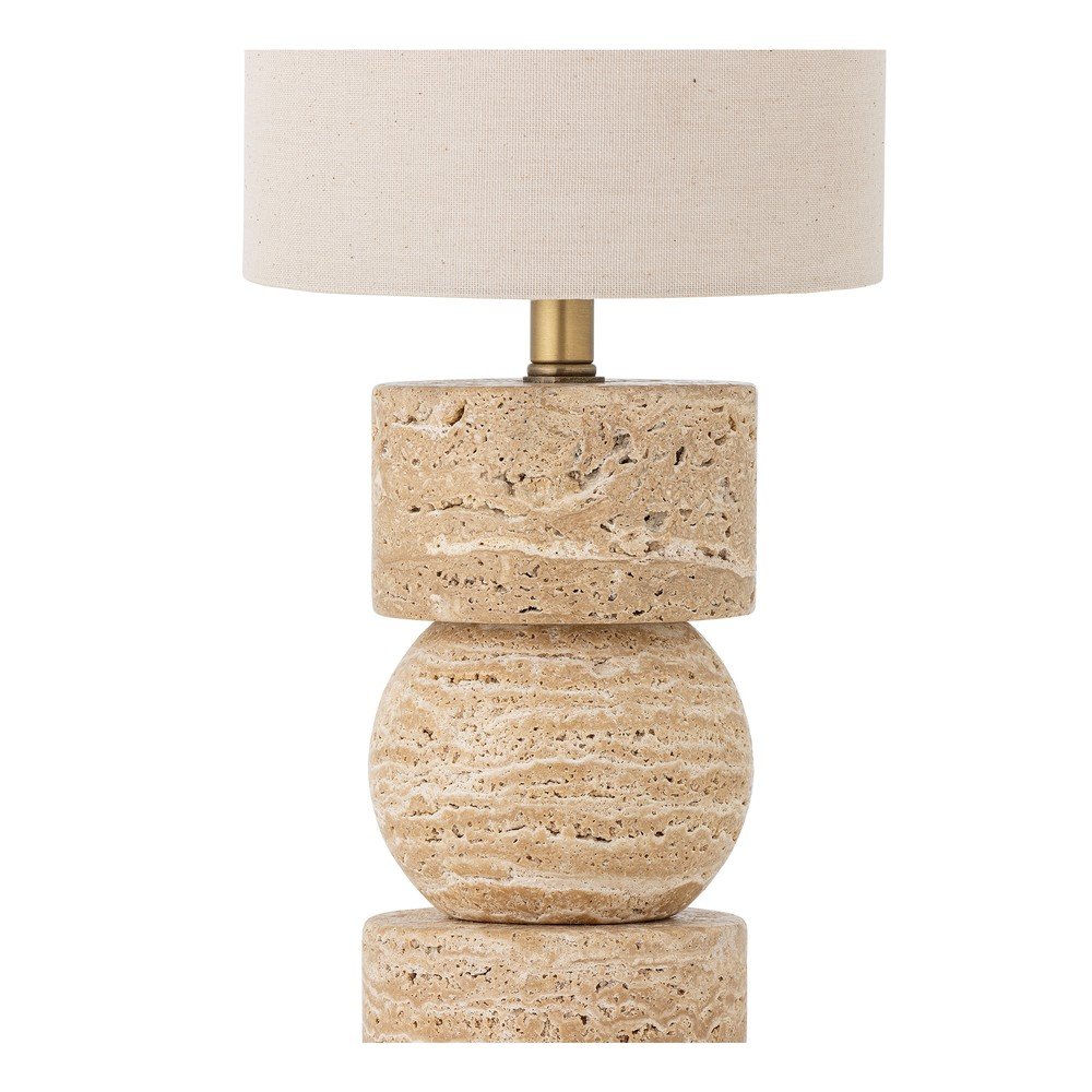 Kamienna lampa stołowa w naturalnym kolorze z tekstylnym kloszem (wysokość 53 cm) Marci – Bloomingville (zdjęcie 4)