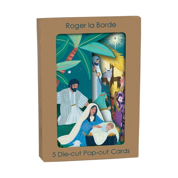 Kartki zestaw 5 szt. ze świątecznym motywem Away in the Manger  – Roger la Borde-image-1