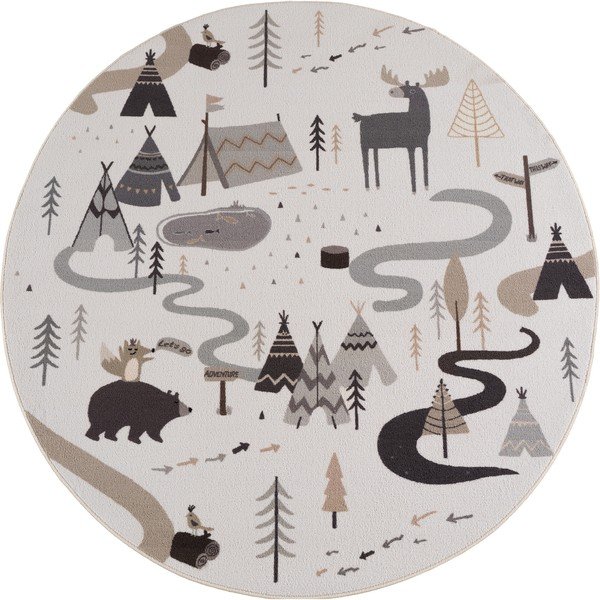 Kremowy dywan dziecięcy odpowiedni do prania ø120 cm Coco 1135 – Ayyildiz Carpets