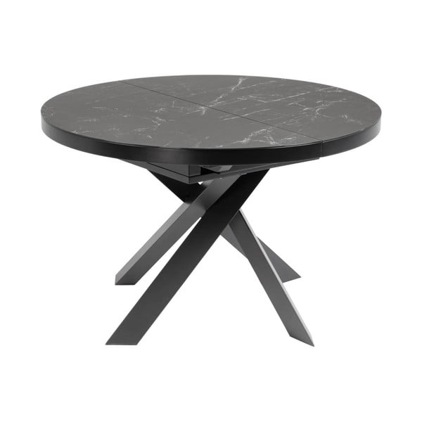 Czarny okrągły rozkładany stół z ceramicznym blatem ø 160 cm Vashti – Kave Home