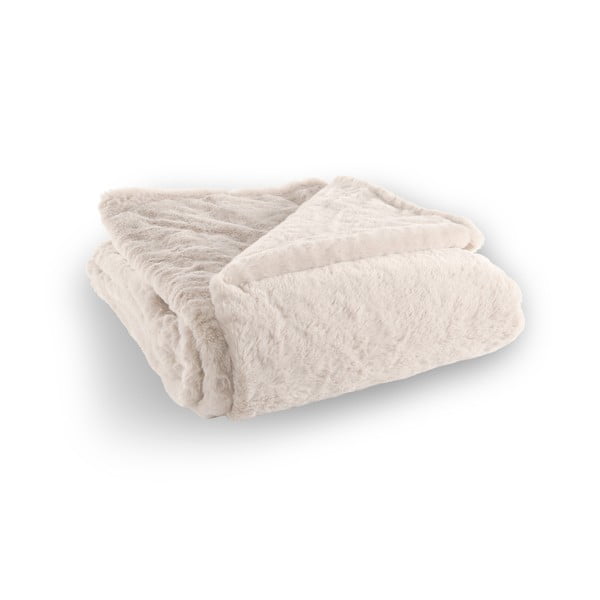 Białobeżowy koc ze sztucznego futra 150x200 cm Ruby – Tiseco Home Studio