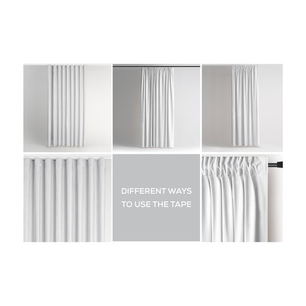 Biała aksamitna zasłona częściowo zaciemniająca (dimout) 140x270 cm Pleat – Restilo-image-4