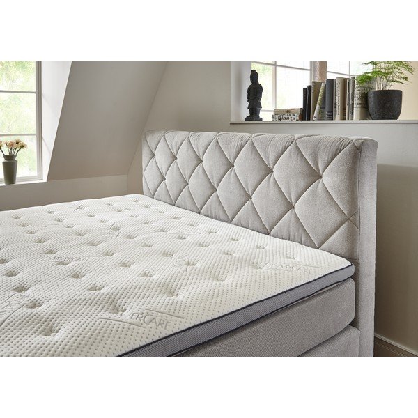Jasnoszare łóżko boxspring 180x200 cm Rockaway – Rojaplast-image-2